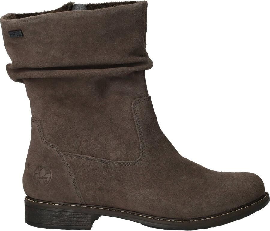 Rieker art. 74874-45 suede enkellaars taupe dames