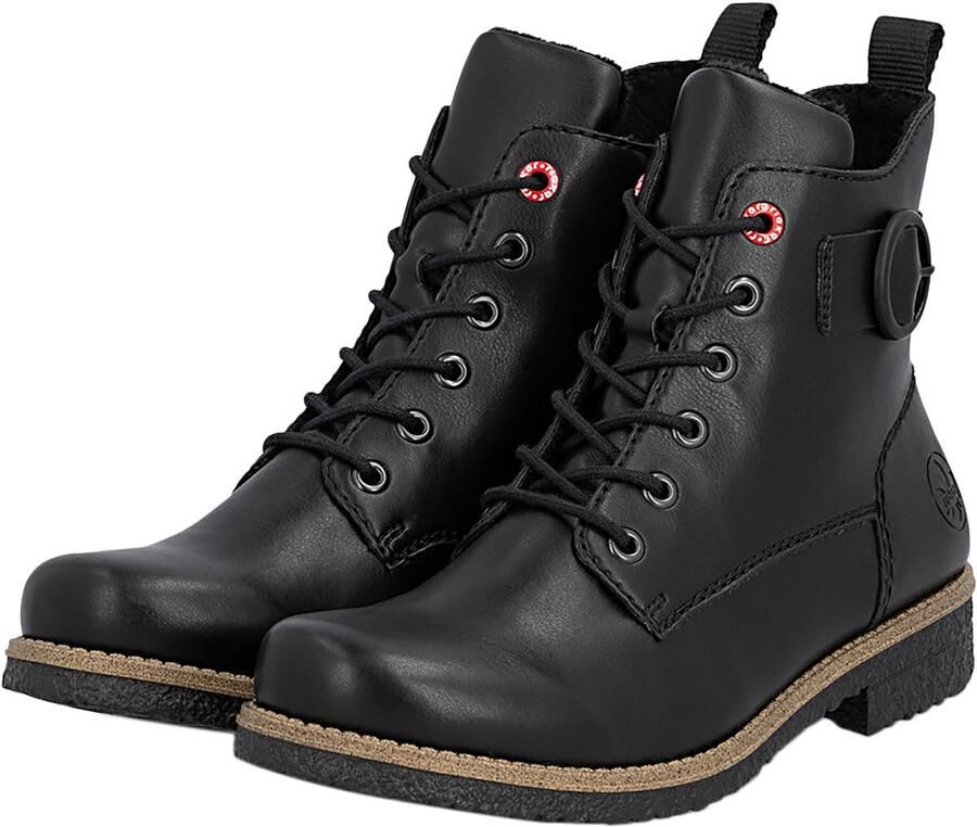 Rieker Veterlaarsjes Veterboots enkellaarsjes blokhak met decoratieve siergesp - Foto 7
