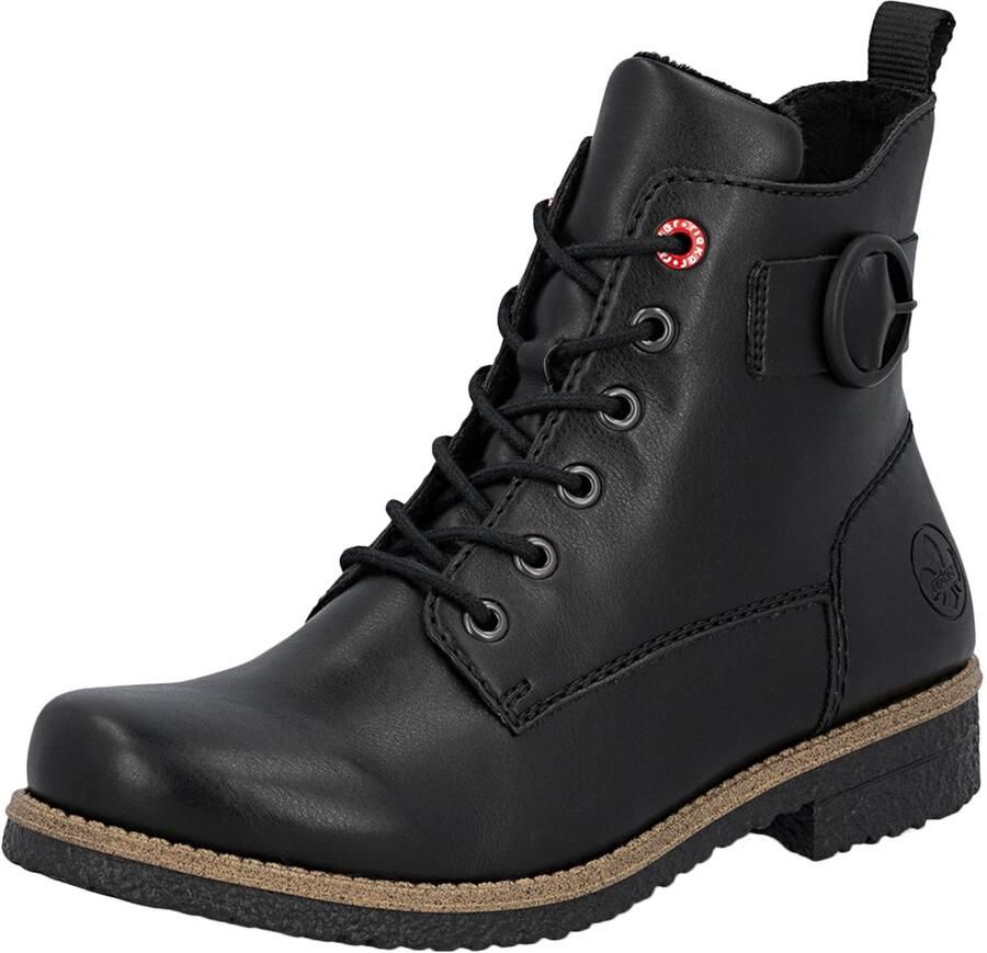 Rieker Veterlaarsjes Veterboots enkellaarsjes blokhak met decoratieve siergesp - Foto 6