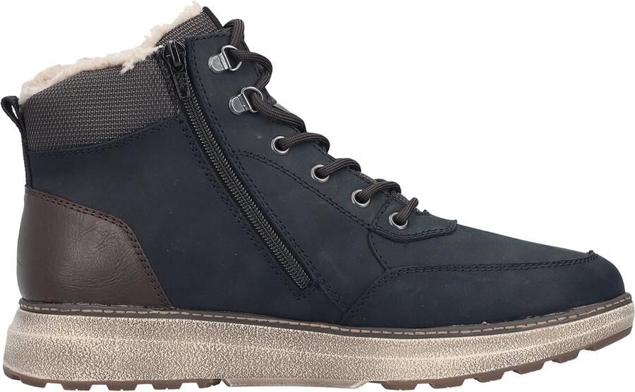Rieker Heren B5546 Hoge Sneakers TEX Extra Wijd H Blauw Combi