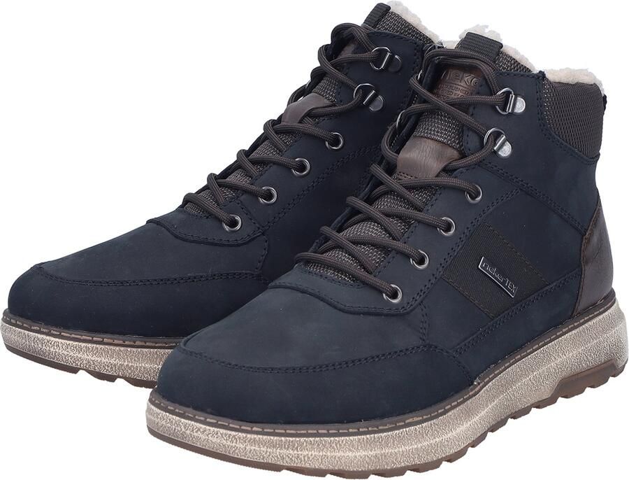 Rieker Heren B5546 Hoge Sneakers TEX Extra Wijd H Blauw Combi