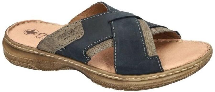 Rieker -Heren blauw donker pantoffels & slippers