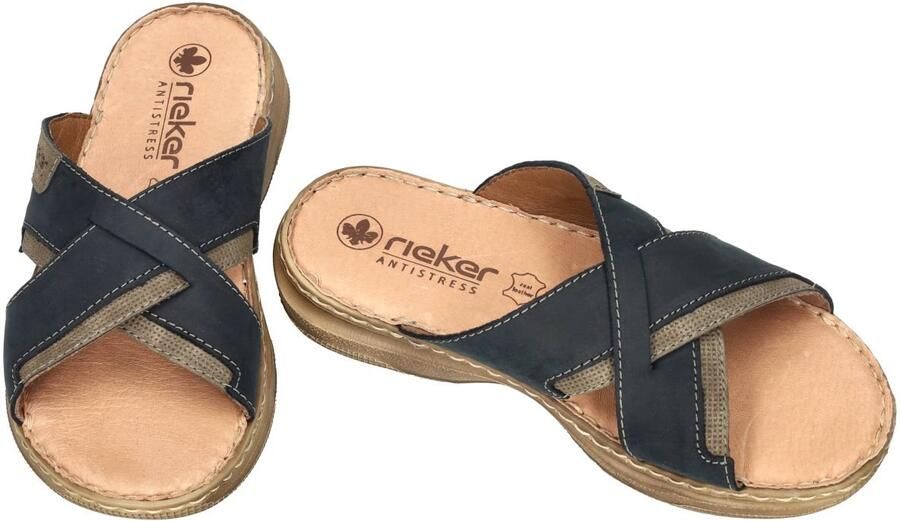 Rieker -Heren blauw donker pantoffels & slippers