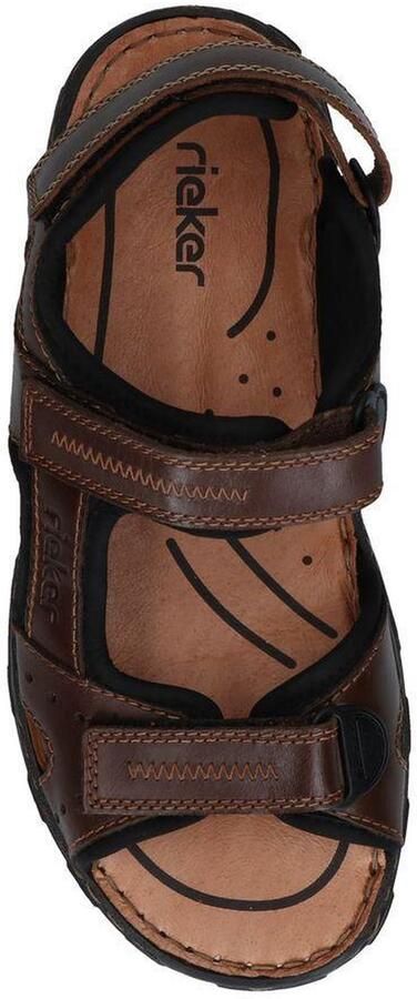 Rieker Bruine leren platte sandalen Bruin Heren - Foto 5