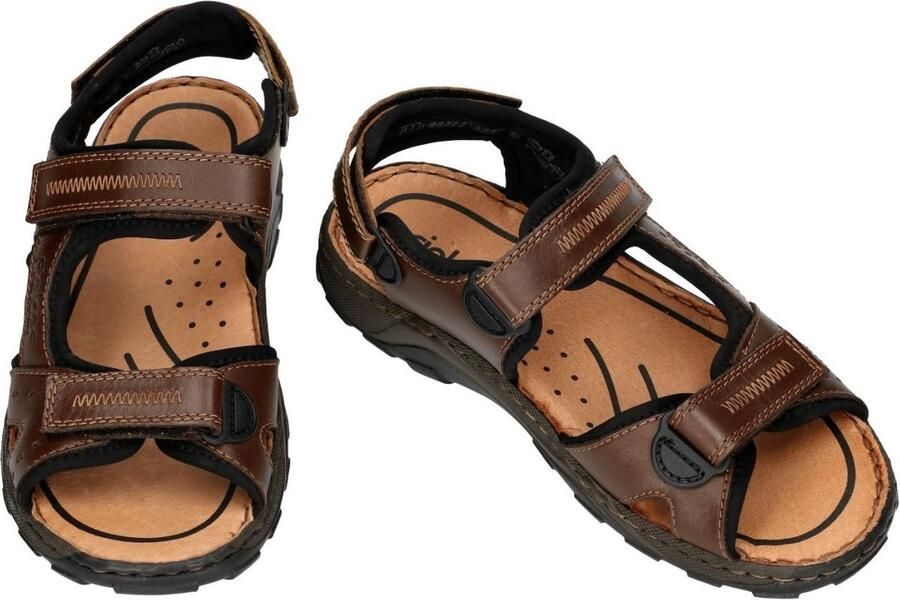 Rieker Bruine leren platte sandalen Bruin Heren - Foto 4