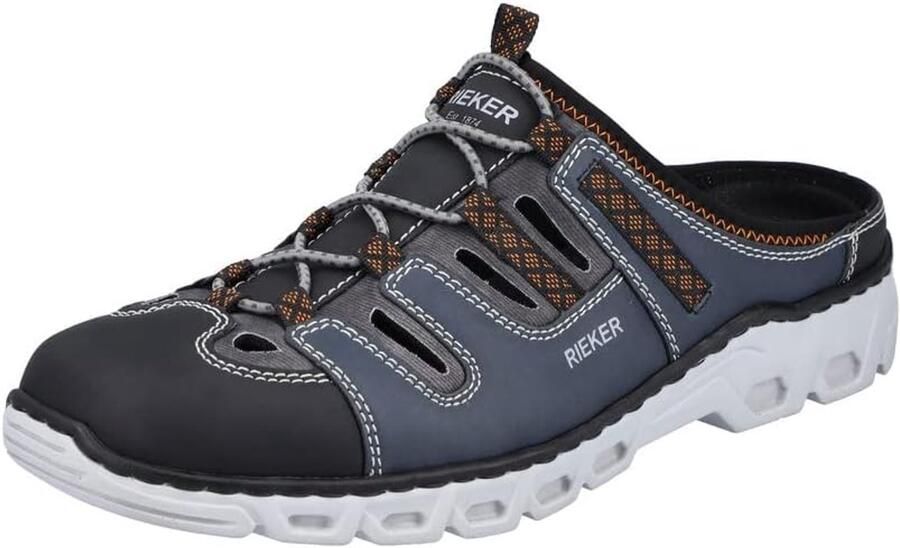 Rieker Heren Klompen 14595 Blauw Extra Breed