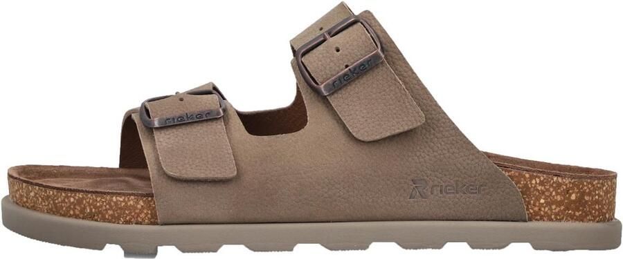 Rieker heren muiltjes slipper leer breed 25590-25 bruin