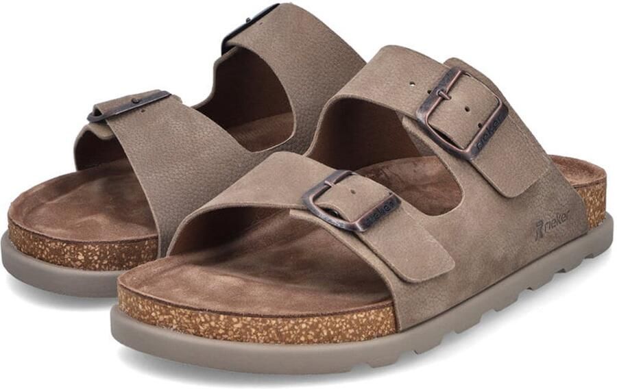 Rieker heren muiltjes slipper leer breed 25590-25 bruin - Foto 2