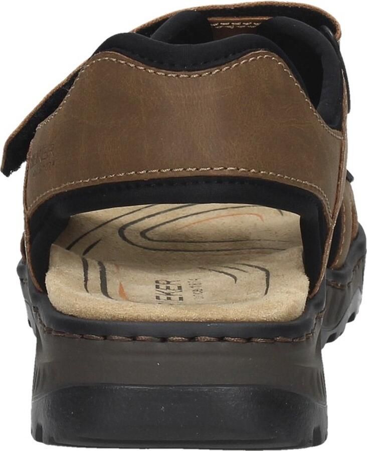 Rieker Heren Platte Sandaal in Bruin met Klittenbandsluitingen Brown - Foto 4
