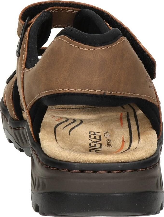 Rieker Heren Platte Sandaal in Bruin met Klittenbandsluitingen Brown - Foto 6