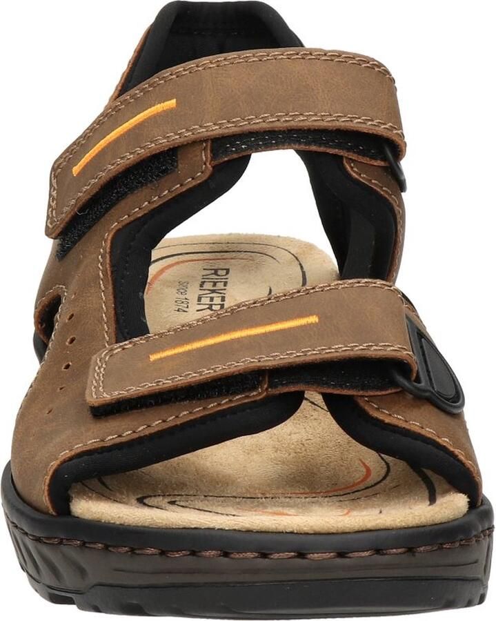 Rieker Heren Platte Sandaal in Bruin met Klittenbandsluitingen Brown - Foto 5