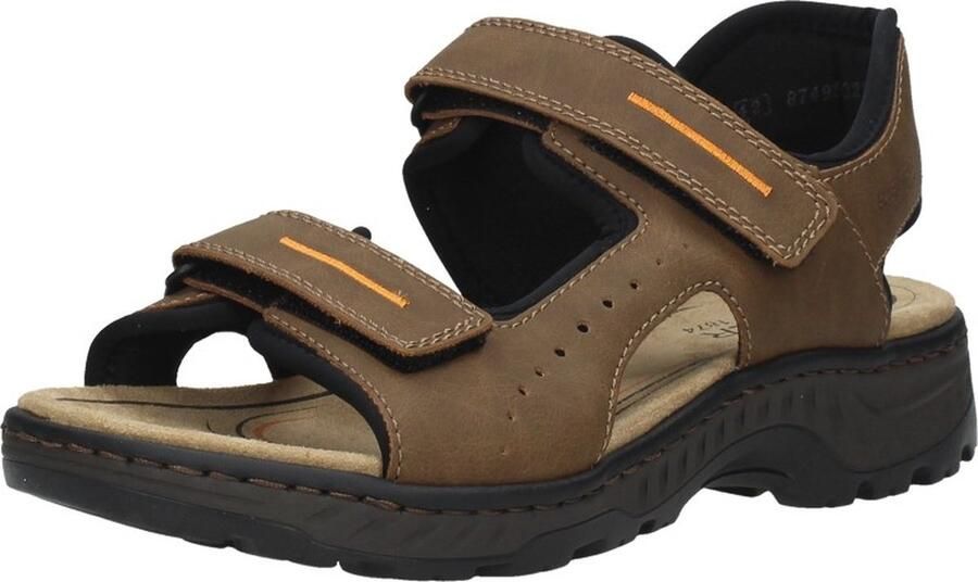 Rieker Heren Platte Sandaal in Bruin met Klittenbandsluitingen Brown - Foto 7