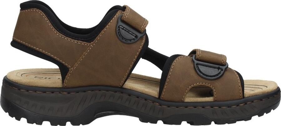 Rieker Heren Platte Sandaal in Bruin met Klittenbandsluitingen Brown - Foto 13