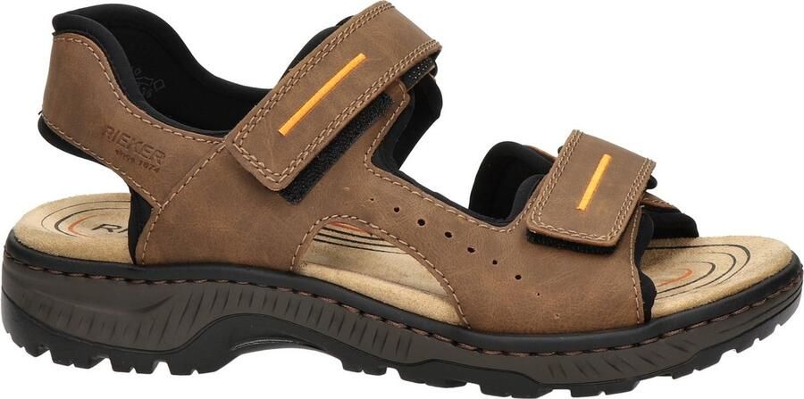 Rieker Heren Platte Sandaal in Bruin met Klittenbandsluitingen Brown - Foto 8