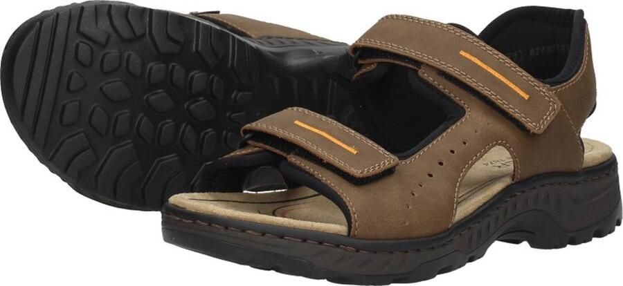Rieker Heren Platte Sandaal in Bruin met Klittenbandsluitingen Brown - Foto 12