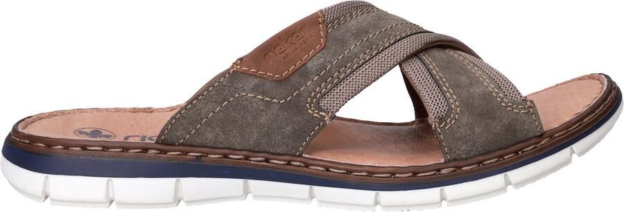 Rieker Slippers wig-hak zomerschoen slippers met grote siergesp - Foto 7