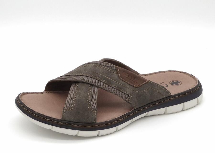 Rieker Slippers wig-hak zomerschoen slippers met grote siergesp - Foto 2