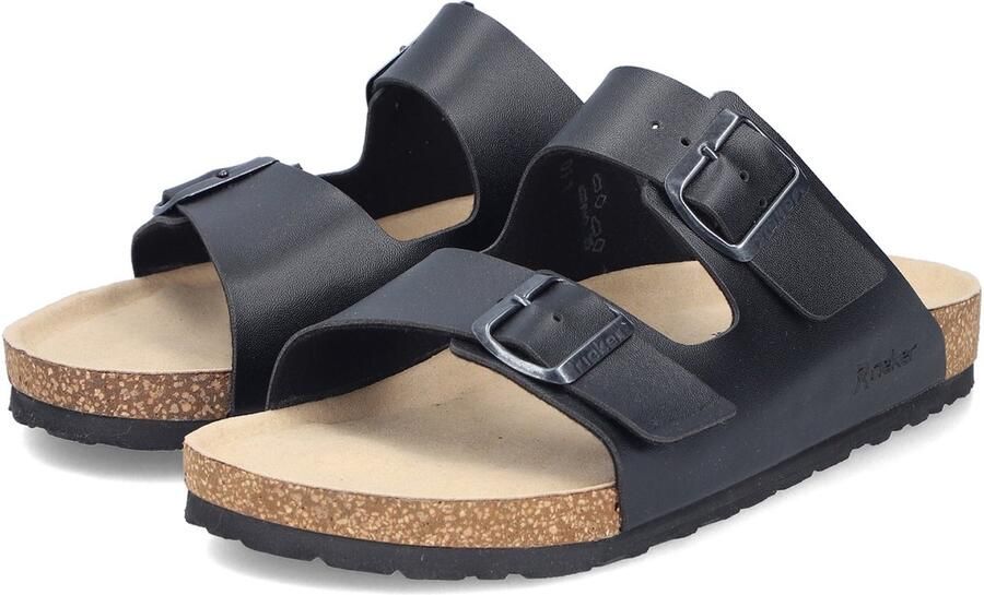 Rieker Slippers zomerschoen slippers pantoffel met twee klittenbandsluitingen