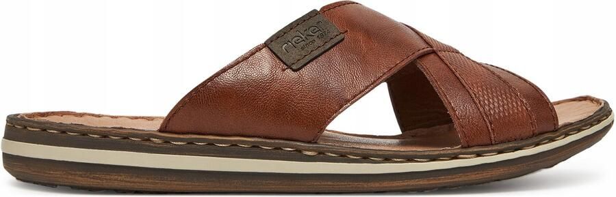 Rieker Heren Slippers Bruin Leer Comfort & Stijl