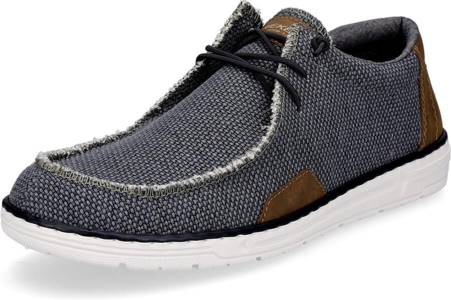 Rieker heren slippers van canvas denimblauw