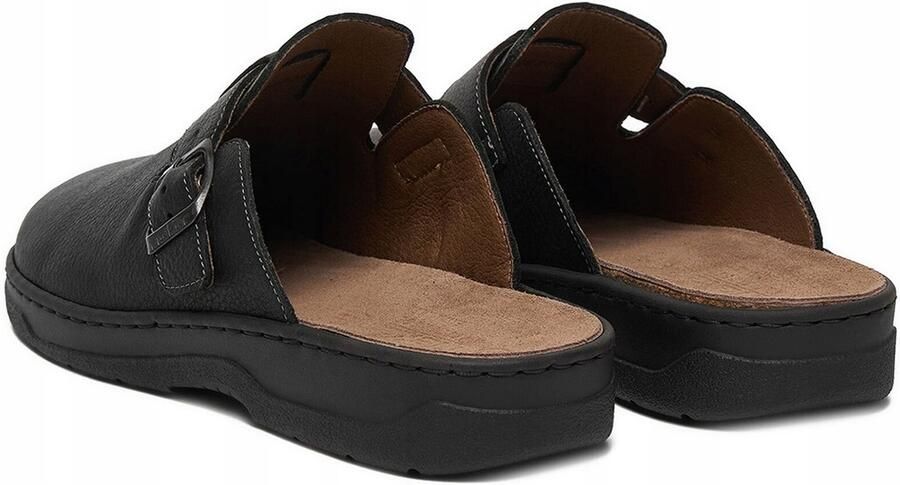 Rieker Heren Slippers Zwart Leer Comfort & Stijl