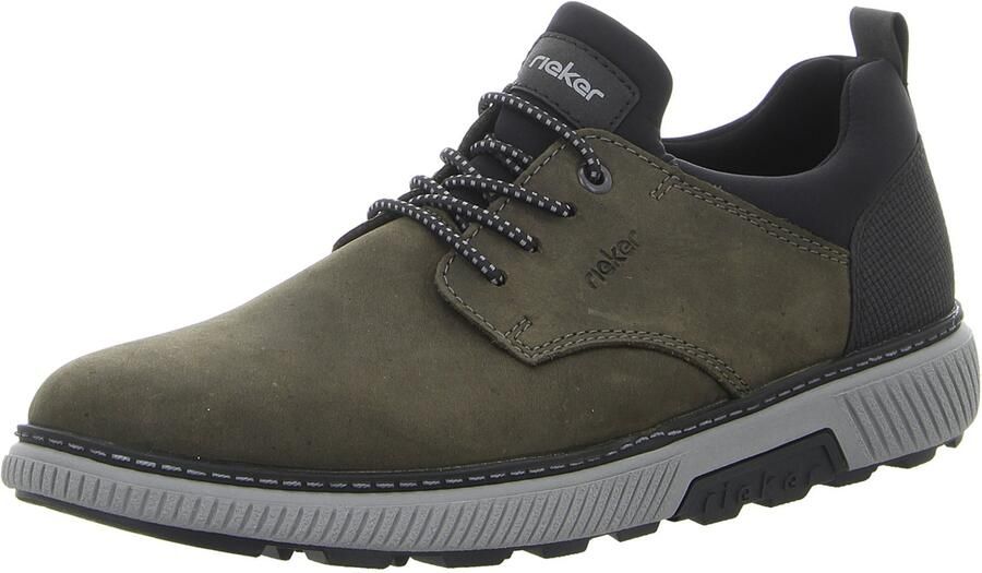 Rieker heren veterschoenen lage schoenen zakelijke schoenen leren schoenen B3360-54 groen extra breed