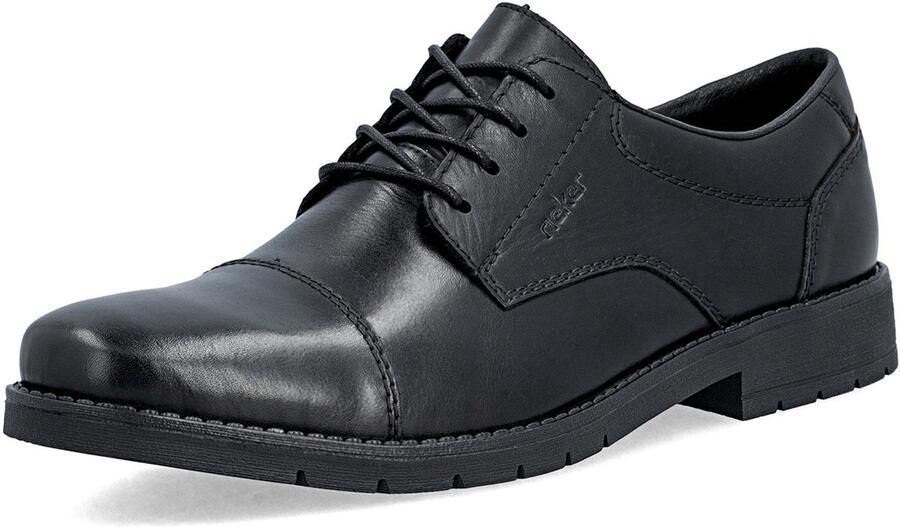 Rieker Veterschoen Leren Halfschoen 13901-00 Black