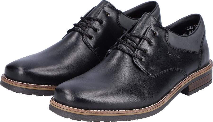 Rieker heren veterschoenen halve schoenen zakelijke schoenen leren schoenen 13200-00 zwart - Foto 3