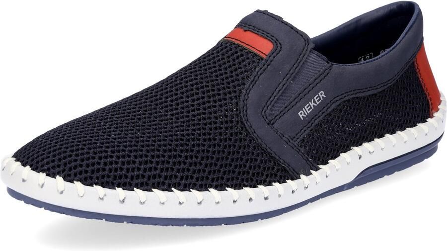 Rieker Instappers Lage schoen vrijetijdsschoen comfortschoen met opvallende randnaad
