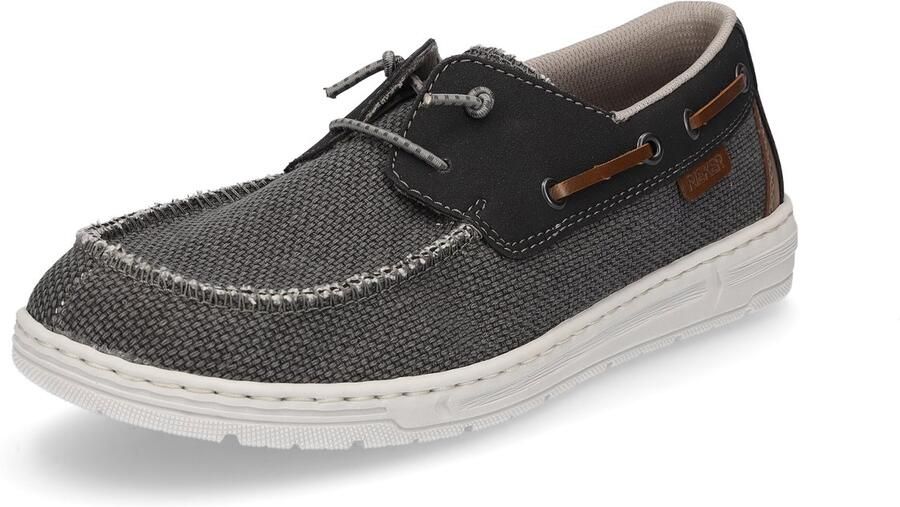 Rieker herenschoenen canvas slip-on zwart