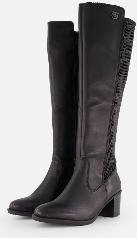 Rieker Zwarte lange Hoge Laarzen met blokhak voor dames Black Dames