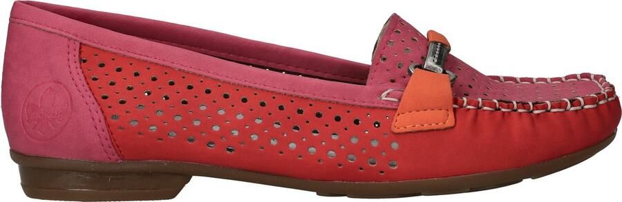 Rieker Instappers moccasin loafer zomerschoen met luchtige perforatie