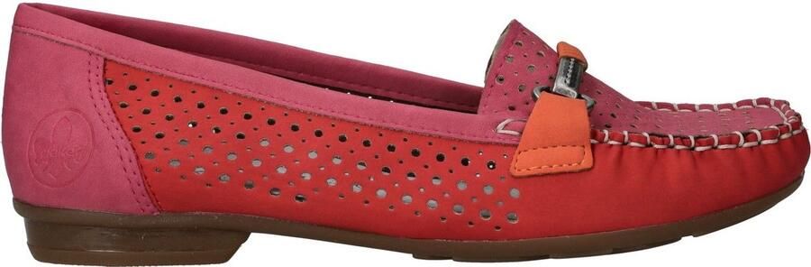 Rieker Instappers moccasin loafer zomerschoen met luchtige perforatie