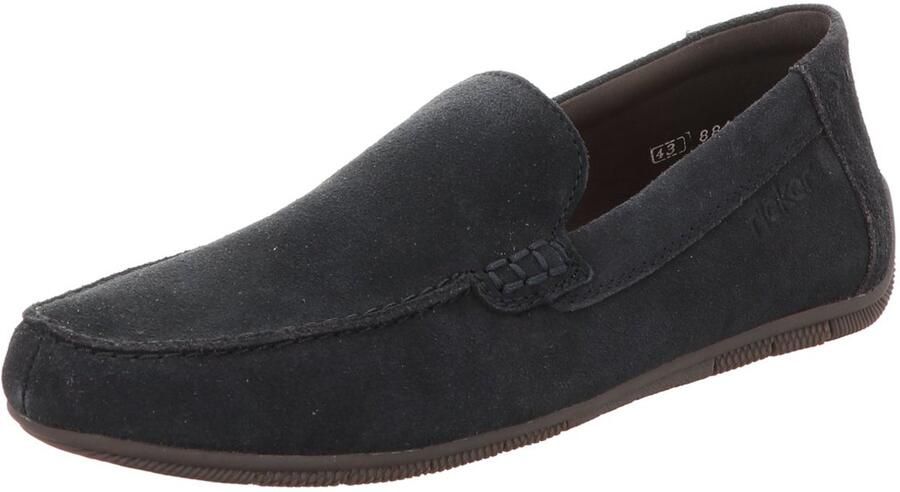 Rieker Blauwe Suède Loafer met Flexibele Zool Blue Heren