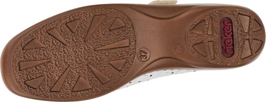 Rieker Witte zomerslip-on met geperforeerd ontwerp en klittenbandsluiting White Dames - Foto 9