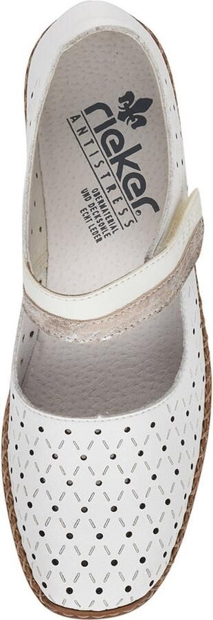 Rieker Witte zomerslip-on met geperforeerd ontwerp en klittenbandsluiting White Dames - Foto 10