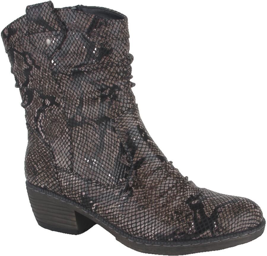 Rieker Korte Laars 93770-27 Bruin Slangen print Warm Gevoerd