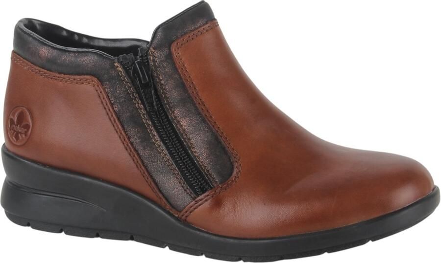 Rieker L4883-24 dames enkellaarzen sportief bruin