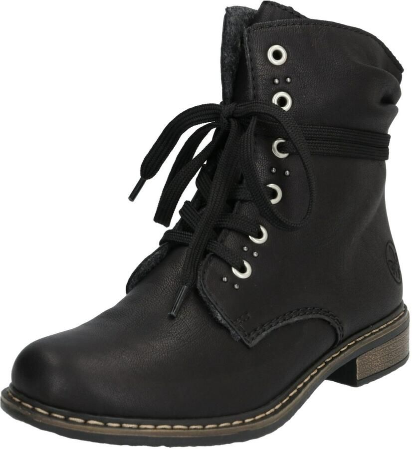 Rieker Hoge veterschoenen winterboots blokhak enkellaarsjes met subtiele studs