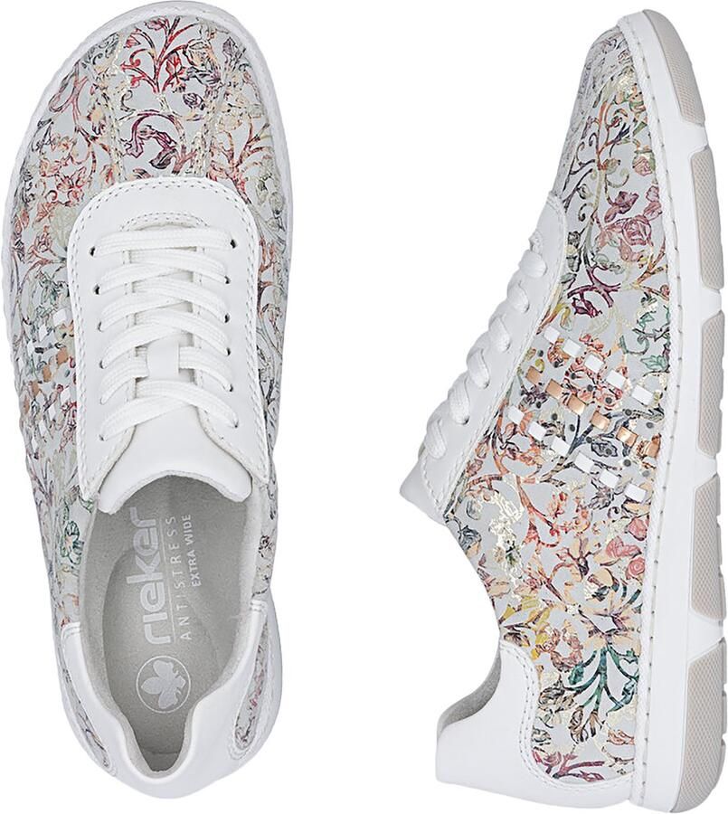 Rieker Sneakers laag goud groen mandarijn wit - Foto 2