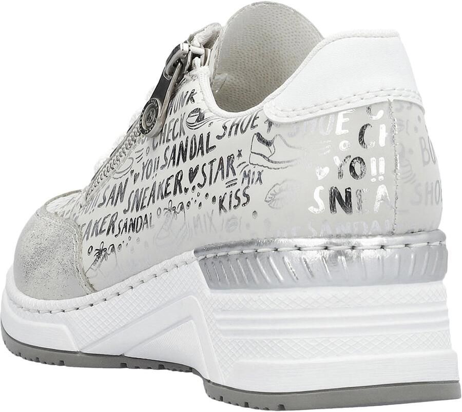 Rieker Sneakers bedrukt met letters vrijetijdsschoen lage schoen veterschoen