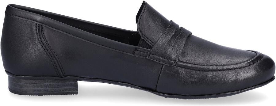 Dames Loafers Zwart Glad Leer Comfortabele Instappers