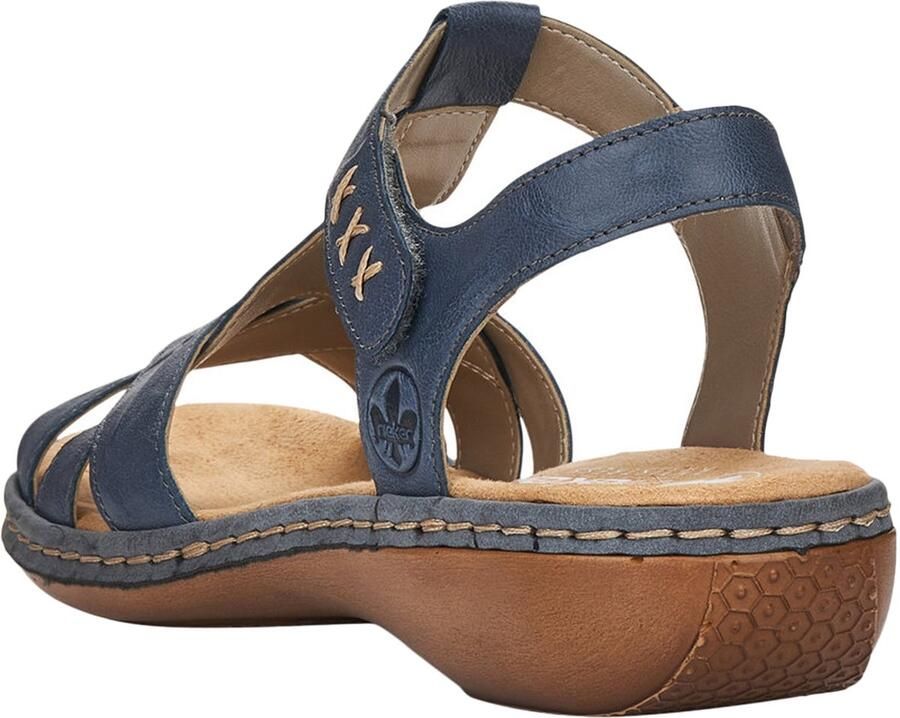 Rieker Comfortabele Platte Sandalen Blauw Dames