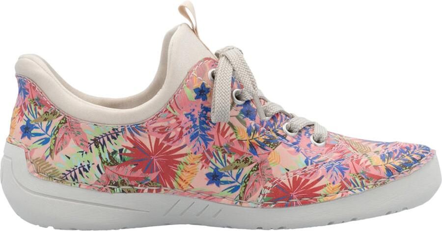 Rieker Slip-on sneakers vrijetijdsschoen lage schoen instapschoen met opgezette vetersluiting