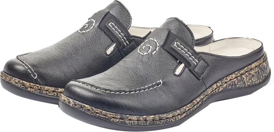 Rieker Clogs zomerschoen slippers met stretchinzet