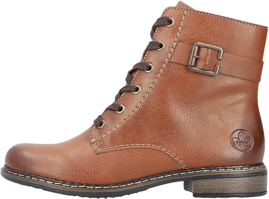 Rieker Veterlaarsjes veterschoenen klassieke laarzen blokhak in used-look