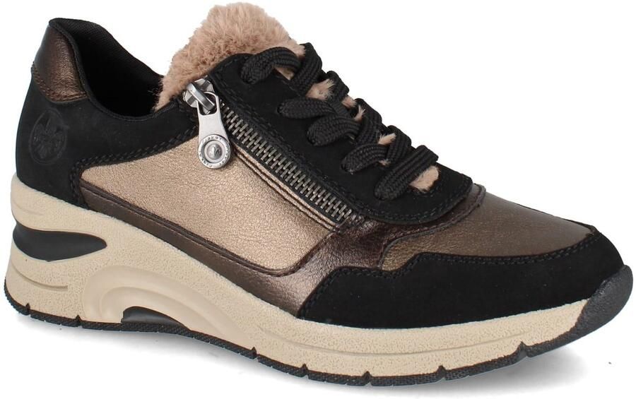 Rieker Sneakers met sleehak vrijetijdsschoen lage schoen veterschoen met schachtversteviging - Foto 2