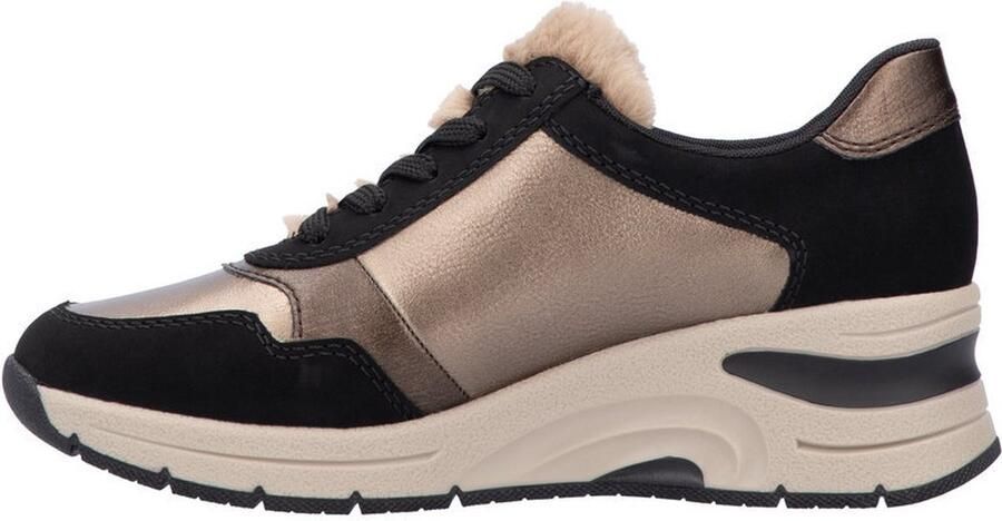 Rieker Sneakers met sleehak vrijetijdsschoen lage schoen veterschoen met schachtversteviging