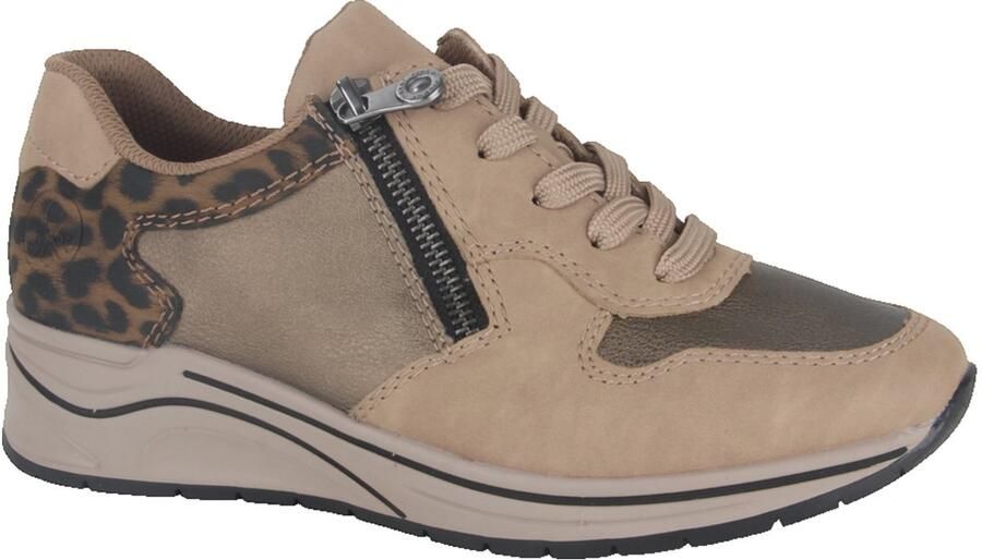 Rieker art N9503-20 sneaker zand dames veter rits H leest - Foto 2