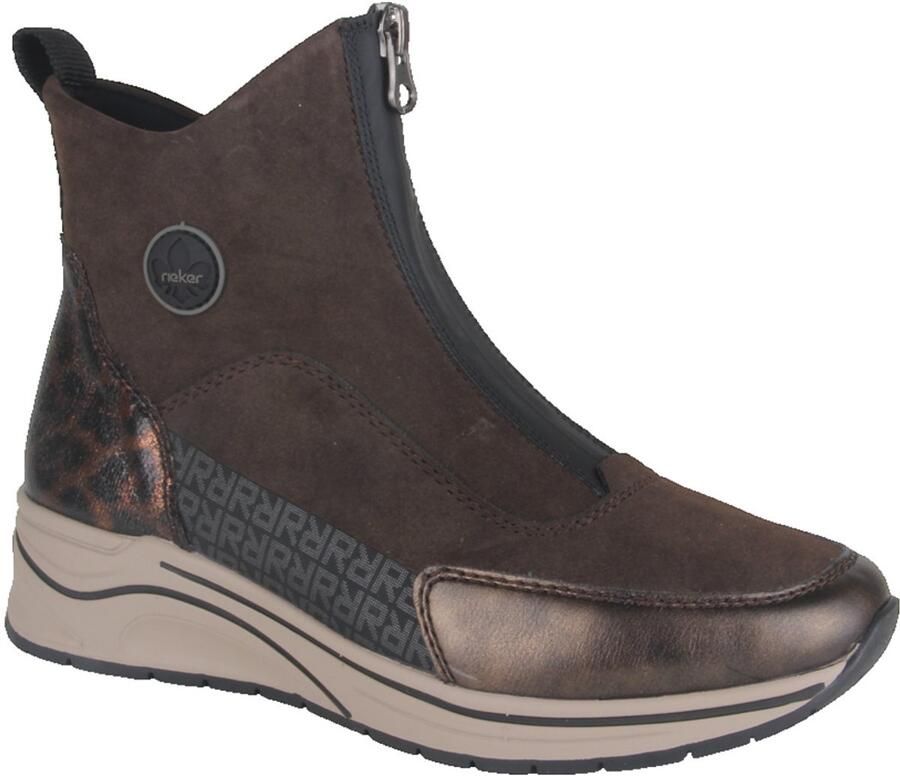 Rieker N9554-25 enkellaarzen sportief metallic